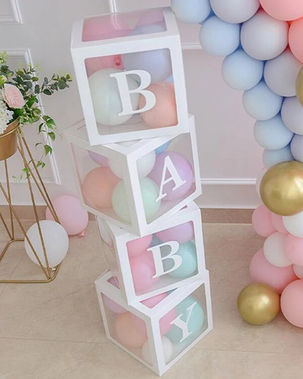 617655_Набор_коробок_для_шаров_Baby_Белый_30_30_30_см_4_шт_в_кор_4 Набор коробок для шаров Baby — изображение 3