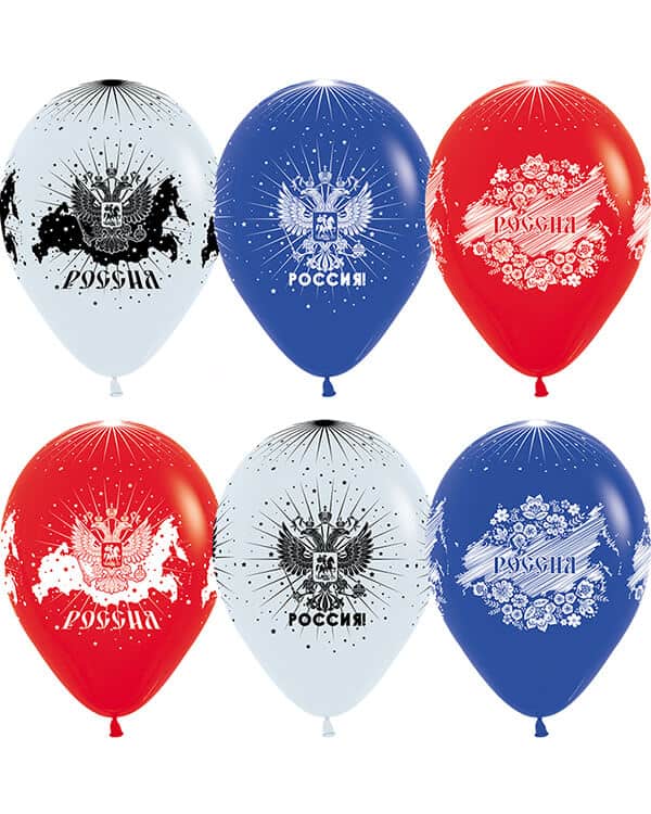 148229_Шар_(12_30_см)_Россия_Триколор_(005_015_041)_пастель_5_ст_50_шт Россия Триколор пастель — изображение 1