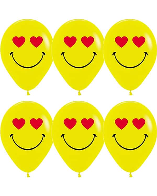 383682_Шар_(12_30_см)_Emoji_Смайл_влюбленный_Желтый_(020)_пастель_2_ст_25_шт Emoji Смайл влюбленный пастель — изображение 1
